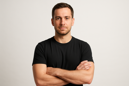 Confident pose with arms crossed